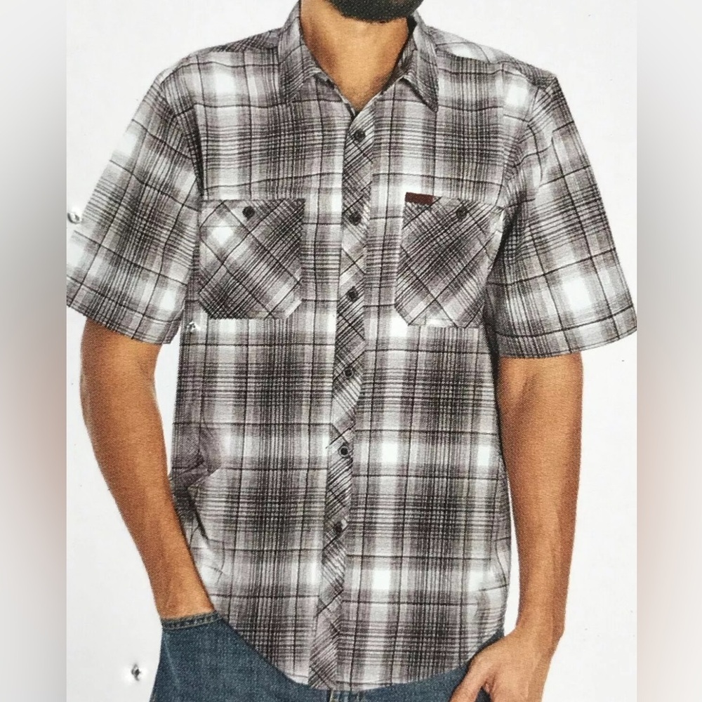 Orvis short sleeve woven tech quick dry lightweight plaid Size M, UPF 30+
